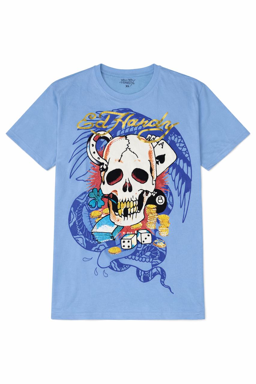 Camiseta Ed Hardy Blue Skull